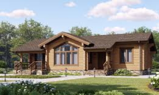 Проект одноэтажного дома с панорамными окнами в Кумертау | Строй-Кра от 317940 руб.