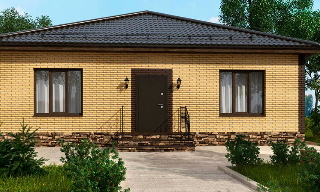 Проекты одноэтажных домов из кирпича | Строй-Кра - Кумертау от 3710 рублей