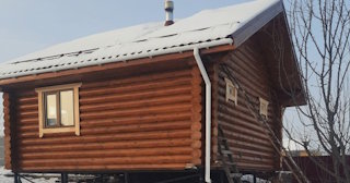 Баня из оцилиндрованного бревна под ключ в Кумертау - от 137774 рублей