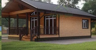 Проект одноэтажного дома из бруса с террасой - Строительство в Кумертау от Строй-Кра от 137774 руб.