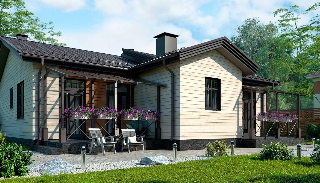 Проекты одноэтажных домов с гостиной от Строй-Кра в Кумертау - от 317940 рублей
